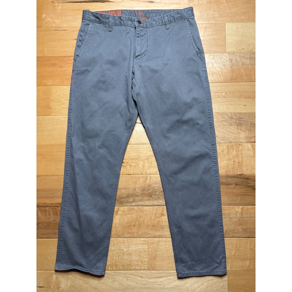 Dockers Khakis Men 35x32 (Tag 36x34) Gray Athletic Fit Cotton Chino Pants